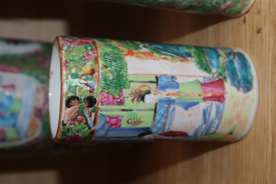 A group of Chinese famille rose vases etc tallest 31cm